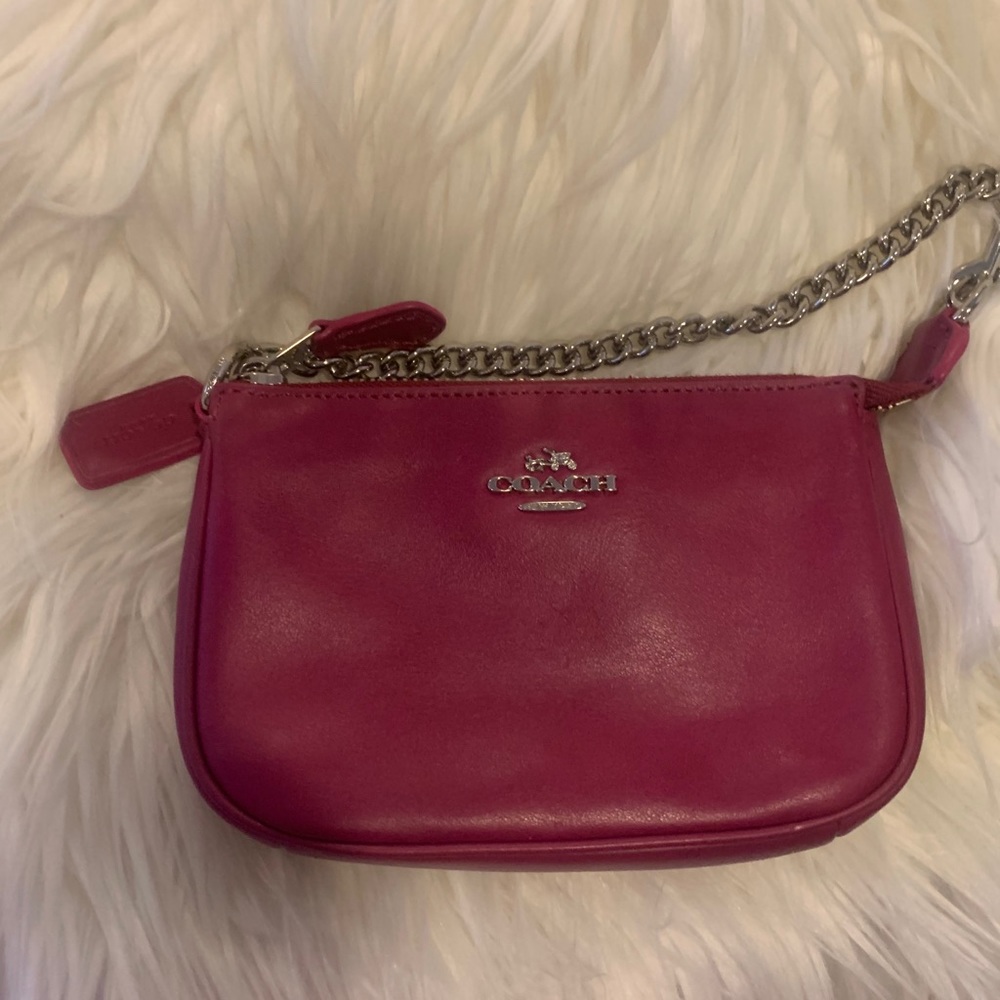 Raspberry coach wristlet